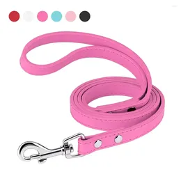 Dog Collars Chihuahua 120cm Leather Dogs Pitbull Leash Leads Pet Small Medium Walking Training PU Durable Soft For 4ft