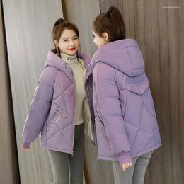 Women's Trench Coats Winter Parkas Women Down Cotto Jacket Korean Loose Long Sleeves Hooded Bread Clothing Snow Coat Thick Warm Outerwear