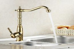 Whole Auswind Antique Brass Gold Faucet Kitchen Swivel Faucets Bathroom Faucet Sink Basin Mixer Tap5948802