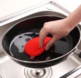 Silicone Cleaning Cloths Oil Silicone Dishwashing brush Bowl Cleaningbrush Multifunction Pot Pan Wash Brushes Kitchen Cleane7937830