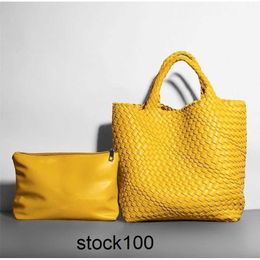 Jodie Venetaabottegs Bag 2024 Soft Leather Solid Color Bucket Bag Casual Hand-held One Shoulder Woven Dumpling Bags Mother and Son Women's