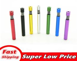 78mm length Metal one hitter spring bats smoking Dugout pipe Filter Tips aluminium Snuff Snorter Dispenser Tube Straw Sniffer2332904