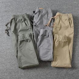 Men's Pants Stylish Joggers All Match Pockets Casual Pure Colour Cropped Cargo