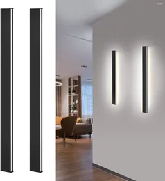 Wall Lamp Sconces Sets Of Two 20W LED Matte Black Lighting Fixtures 3000K Warm Light For Bathroom Living Room Bedroom Hall