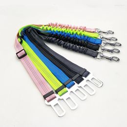 Dog Collars Pet Car Safety Belt Supplies Elastic Reflective Retractable