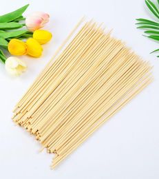 Natural Bamboo Skewers Sticks BBQ Barbeque Fruit Kabob Fondue RoastingFork 40cm x 4mm er Cotton Floss Sticks QW96938754125