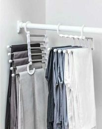 5 in 1 Multifunctional Trouser Storage Rack Adjustable Pants Tie Storage Shelf Closet Organizer Stainless Steel Clothes Hanger9134482