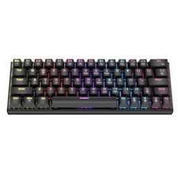 Keyboards G101D Mechanical Gaming Keyboard 63 Keys Compact Wired Computer Keyboard With RGB Colour Lighting Keyboard For Laptop PCL240105