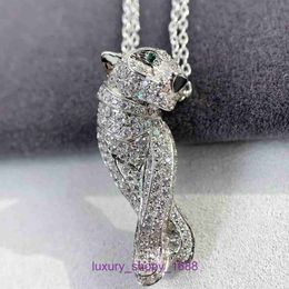 Fashion Designer Car tires's Classic Necklace Womens Leopard Head Full Diamond Double Layer Collar Sweater High Quality Platinum Cheet With Original Box