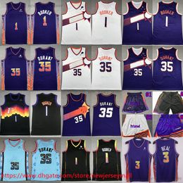 35 KevinDurant Jersey 2023-24 New City Basketball 1 DevinBooker Jerseys Stitched 3 BradleyBeal White Purple Retro Black Valley City Shorts Breathable Sports Shirts
