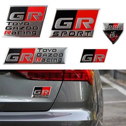 Aluminium GR SPORT Emblem GAZOO RACING Badge Auto Body Trunk Deccor Sticker for Toyota Alphard Avensis Prius Verso Crown Yaris