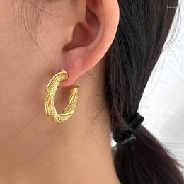 Hoop Earrings 304l High Quality Stainless Steel Fashion Women Real 18k PVD Plated C-Shaped Ear Accessories Anti-Allergic