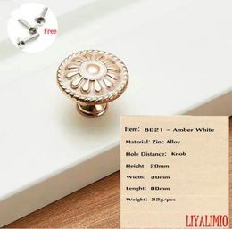 8021-Amber White Door Handles Wardrobe Drawer s Kitchen Cabinet Knobs and Handles Fittings for Furniture Handles European Style2588889