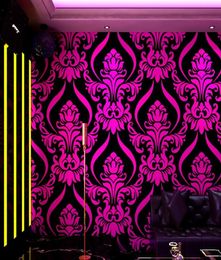 Luxury Modern Metallic 3D Damask Vinyl Wallpaper Wall Paper Bedroom Living Room Wallpapers Roll Blue Black Red Purple3653339