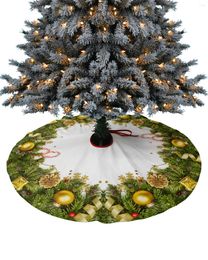 Christmas Decorations 122cm Tree Skirt Circular Pattern Pine Needles Lantern Xmas Trees Carpet Mat Home Party