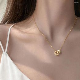 Pendant Necklaces Gifts Women Simple Irregular Handmade Geometric Circle Necklace Clavicle Chain Chocker