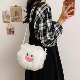 Evening Bags Wome Plush Funny Shoulder Bag 2024 Girl Cartoon Small Mobile Phone