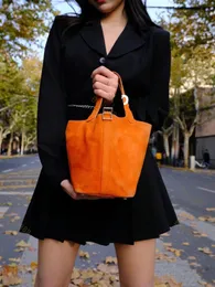Luxury Women's Handbag Classic Designer Advanced TC Leather Fashionable Large Capacity Bucket Bag Shopping Bag Handbag Designer Genuine Matte Suede Bag