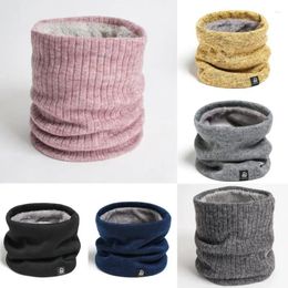 Scarves Fashion Women Knitted Scarf Solid Cashmer Like Winter Snood Unisex Warm Wool Fur Thick Men Neck Ring