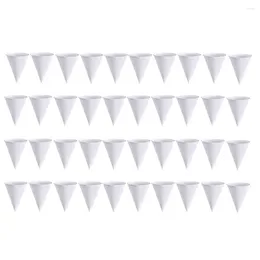 Disposable Cups Straws 200Pcs Airport Drinking Paper Cup Ice Cream Holder Cone Shaped