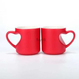 Mugs New style Photo Red mug best gift for friends Changing Colour Mugs Ceramic Coffee Cup custom your photo on Teacup YQ240109