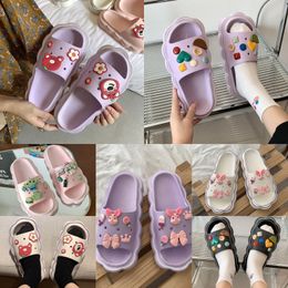 Womans Platform Sandals Embroidered Letter Canvas Slides Slippers Famous Designer Sandal Womens Thick Coach Shoes Foam Rubber Sliders