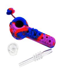 Smoking 4.9inches Silicone Collector Kit With Quartz Tips Nector pipes high quality Mini NC3323671