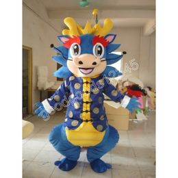 Cute Dragon Year Mascot Costumes Christmas Cartoon Character Outfit Suit Character Carnival Xmas Halloween Adults Size Birthday Party Outdoor Outfit