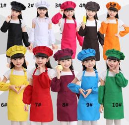 Kids Aprons Pocket Craft Cooking Baking Art Painting Kids Kitchen Dining Bib Children Aprons Kids Aprons Sleeve Chef Hats3194598