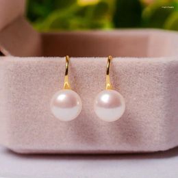 Stud Earrings Natural Freshwater Pearl High Heels S925 Sterling Silver Inlaid