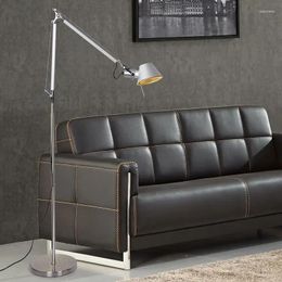 Floor Lamps Modern Industrial Lamp Black Silver Swing Long Arm Adjustable Study Living Room Work Office Stand Light Hallway Furniture