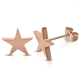 Stud Earrings Fashion Titanium Steel Retro Star Five-point Female Stainless Round Ear Jewellery