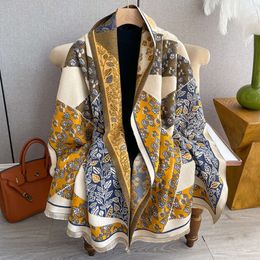 Korean Edition Autumn/winter Printed Scarf Women's Winter Fashion Fashion Cashmere Double Sided Thickened Student Neck Air Conditioned