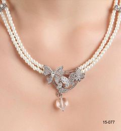 Pears Sets Wedding Bridal Accessories Jewelry Necklace and Earring Set Party Jewelry for Wedding Party Bride2684970