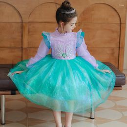 Girl Dresses 2024 Autumn Winter Long Sleeve Knitted Sweater Princess Dress Halloween Performance Cosplay Party Costumes For Girls 3-8Y