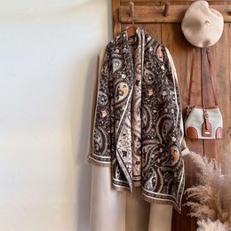 Scarf Versatile Autumn and Winter Long Neckband Fashion Cashmere Cashew Flower Shawl Women's Scarf