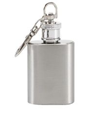 1oz Hip Flask Stainless Steel Bar Tools Keychain Mini Portable Outdoor Wine Bottle Screw Cap Whiskey Liquor Alcohol Flagon Keyring7991765