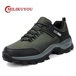 Hiking Shoes For Men Waterproof PU Leather Man Sneakers Light NonSlip Casual Climbing Trekking Shoe Outdoor Training Sport 240109