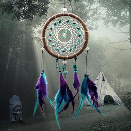 Whole- Antique Imitation Enchanted Forest Dreamcatcher Gift Handmade Dream Catcher Net With Feathers Wall Hanging Decoration O306T