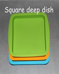 2pcs silicone wax dish deep trays square shape 8 x8 food garde silicone container concentrate square silicone tray4999755