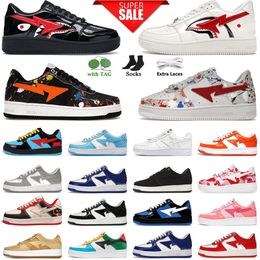 Designer STA Casual Shoes SK8 Men Women Platform Sneakers Black Patent Blue Orange Green White Pastel Pink Red Yellow Mens Trainers