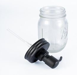 Black Mason Jar Soap Dispenser Rust Proof 304 Stainless Steel Home Decor Liquid Lotion Dispenser Housewarming gifts Jar not includ6152476