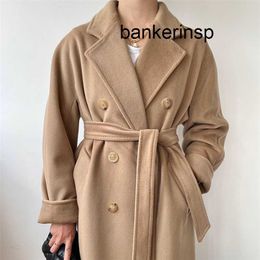 Luxury Coat Maxmaras 101801 Pure Wool Coat Large Camel Coat for Women's Double-sided Cashmere New Mid length Woollen Coat18LJ