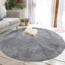 Thick Soft Round Fluffy Rugs Carpets For Living Room Plush Rug Bedroom Fur Long Pile Carpet Floor Mat Shaggy Home 240109