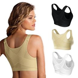 Posture Corrector Lift Up Bra Women Shockproof Sports Support Fitness Vest Bras Breathable Underwear Cross Back Corset S5XL 240109