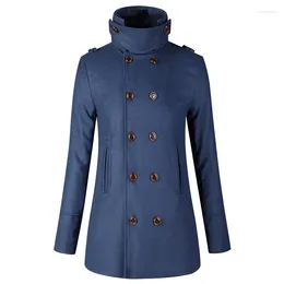 Men's Trench Coats 2024 Autumn/Winter Casual Fashion Versatile Double Breasted Coat Korean Version Slim Fit Long Windbreaker Large Wear