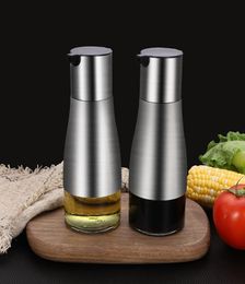 Stainless Steel Glass Olive Oil Dispenser Vinegar and Soy Sauce Bottle Controllable No Drip Design 11oz320ml JK2005KD5365557