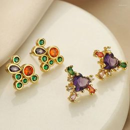Stud Earrings Classic Luxury Design Colorful Shiny Irregular For Women Vintage Personalized Fashion Jewelry Dropship Suppliers
