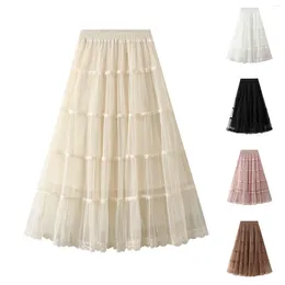 Skirts Women's High Waist Cake Skirt Multi Layer Mesh Splicing Lace Bed For Adjustable Frame Girls Christmas