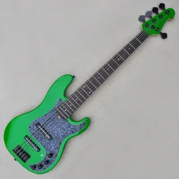 Green 5 Strings Electric Bass Guitar with Active circuit 20 Frets Rosewood Freboard Customizable